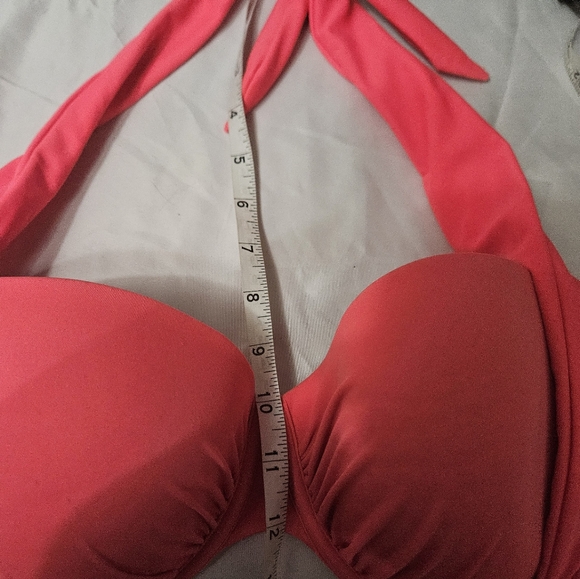 Victoria Secret Swim Lined Bikini Top Hot Pink Tie Neck! - Picture 8 of 8